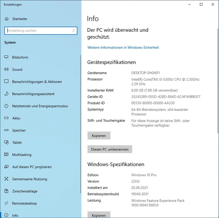 Lenovo T450 i5 2.30GHz - 2.90GHz 8GB 250GB SSD 7