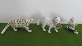 Schleich Schneeleopard, Schneeeule und Polarfuchs