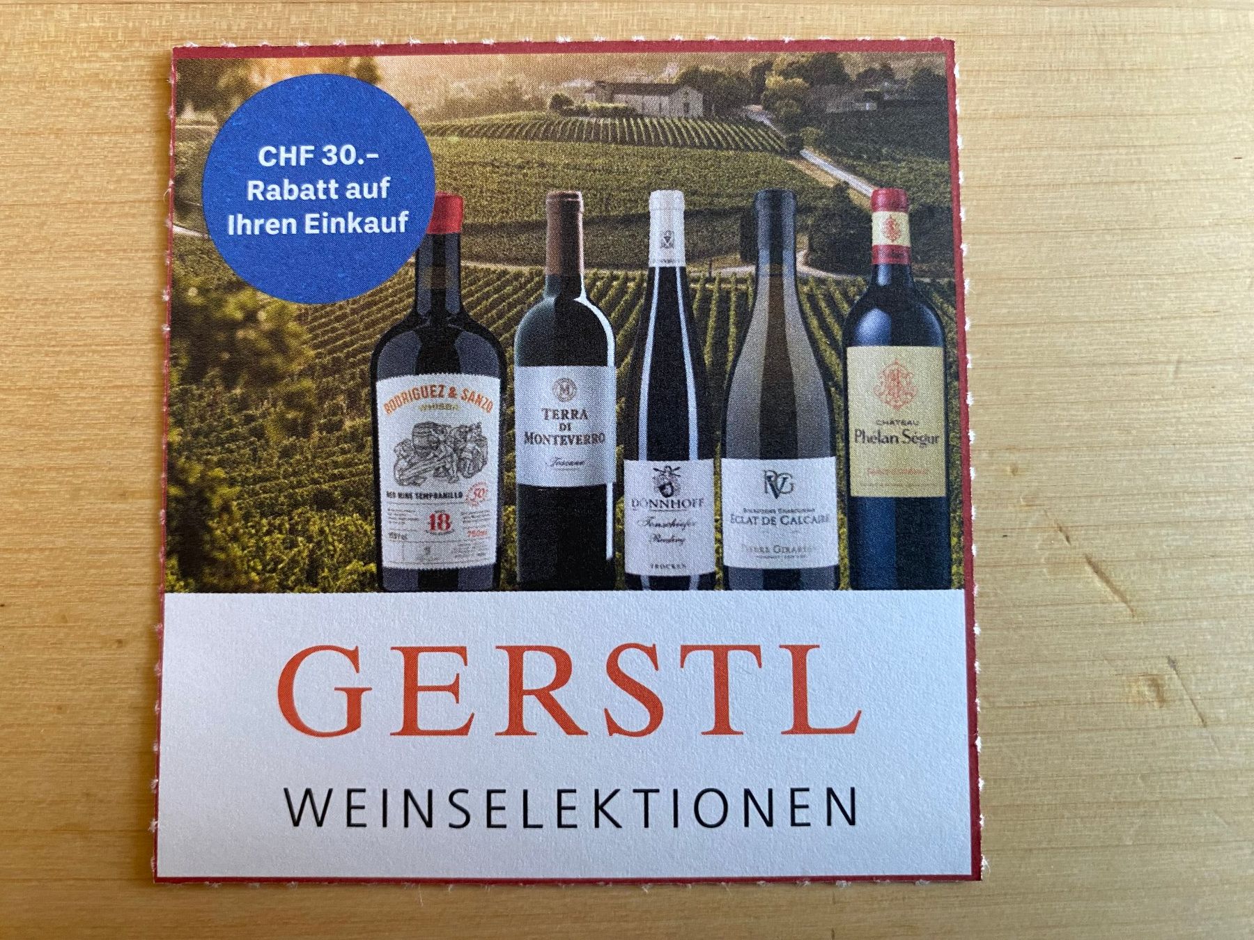 Gutscheine: Gutschein CHF 30 GERSTL WEINE – Neu (gemäss Beschreibung) aus deitingen von popcorn02
