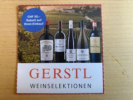 Gutschein CHF 30 GERSTL WEINE