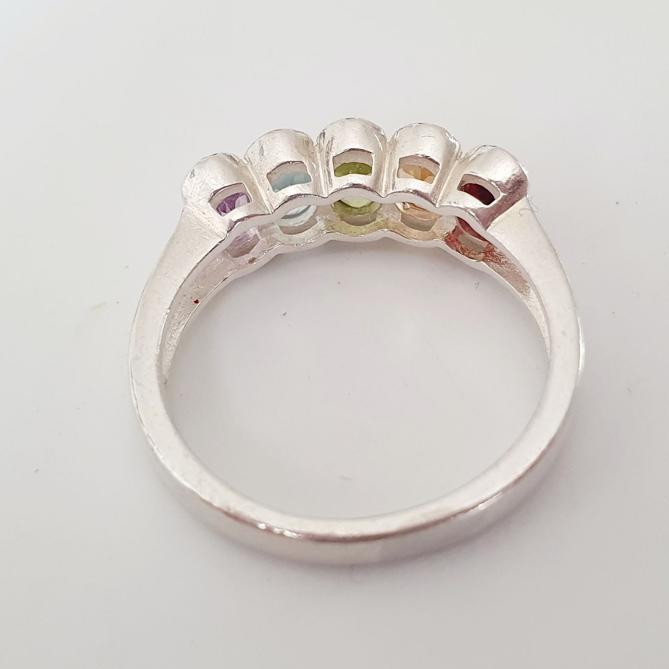 Anelli: Silberschmuck Ring mit 5 bunten Steinen Grösse 19,6 – Usato da Kreuzlingen venduto da Wunderkiste123 5
