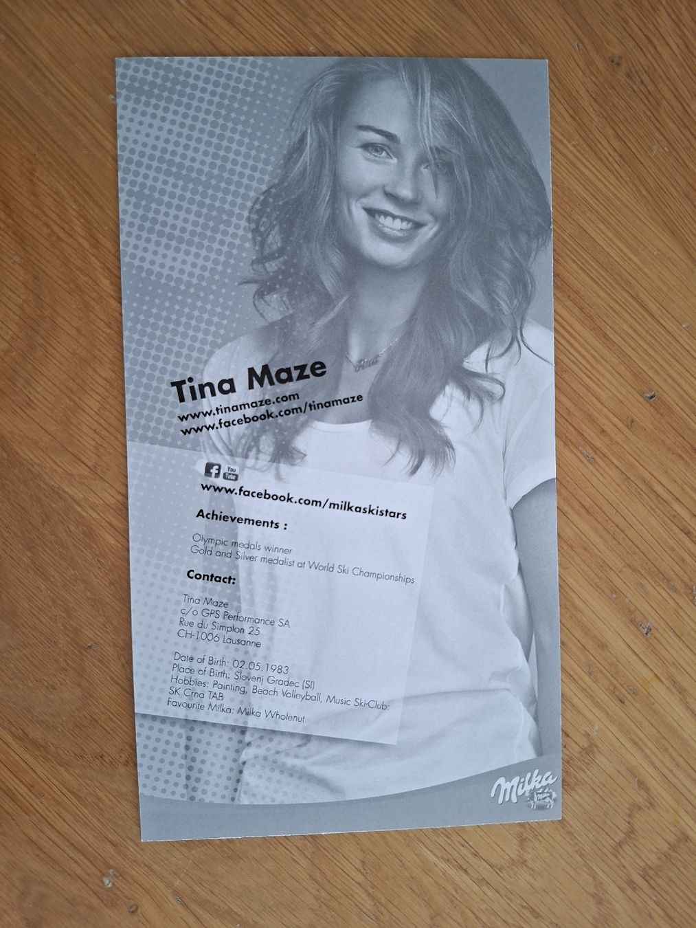 Autografi: Tina Maze Autogrammkarte – Usato da Thun venduto da wuschu 1