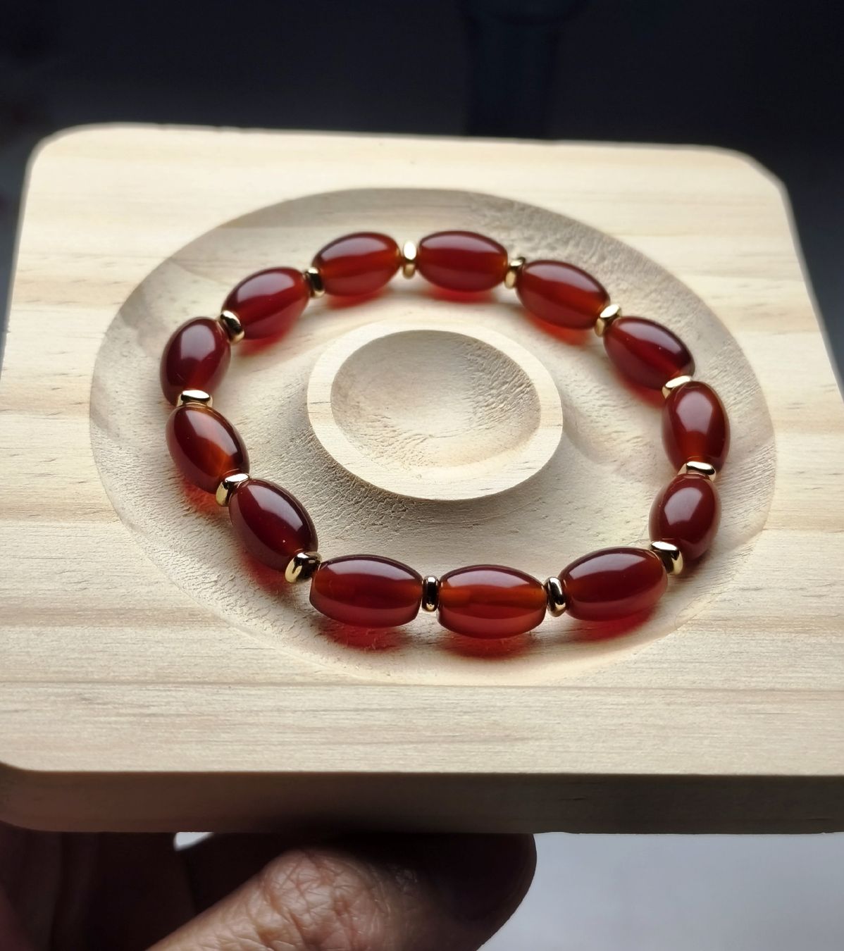 Armbänder & -reifen: Bracelet en agate rouge  – Neu (gemäss Beschreibung) aus Ursy von tan_8qdl