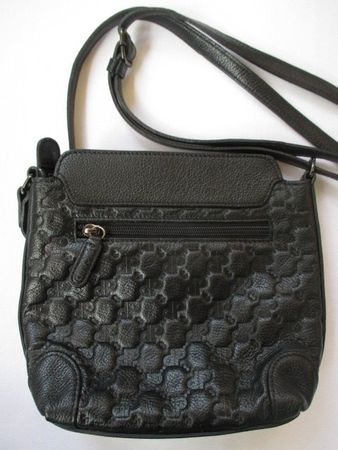 PICARD – schwarze Umhängetasche aus Leder mit Logo Prägung