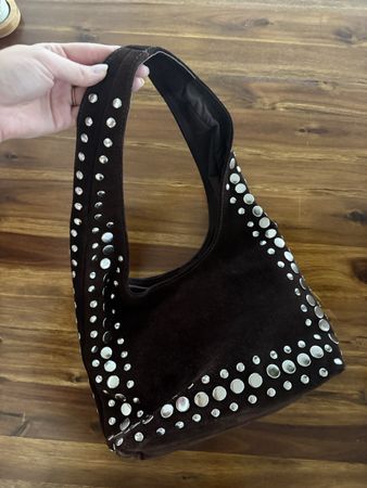 Braune Wildleder Schultertasche