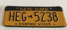 New York Nummernschild HEG-5238, Empire State, Top Zustand!