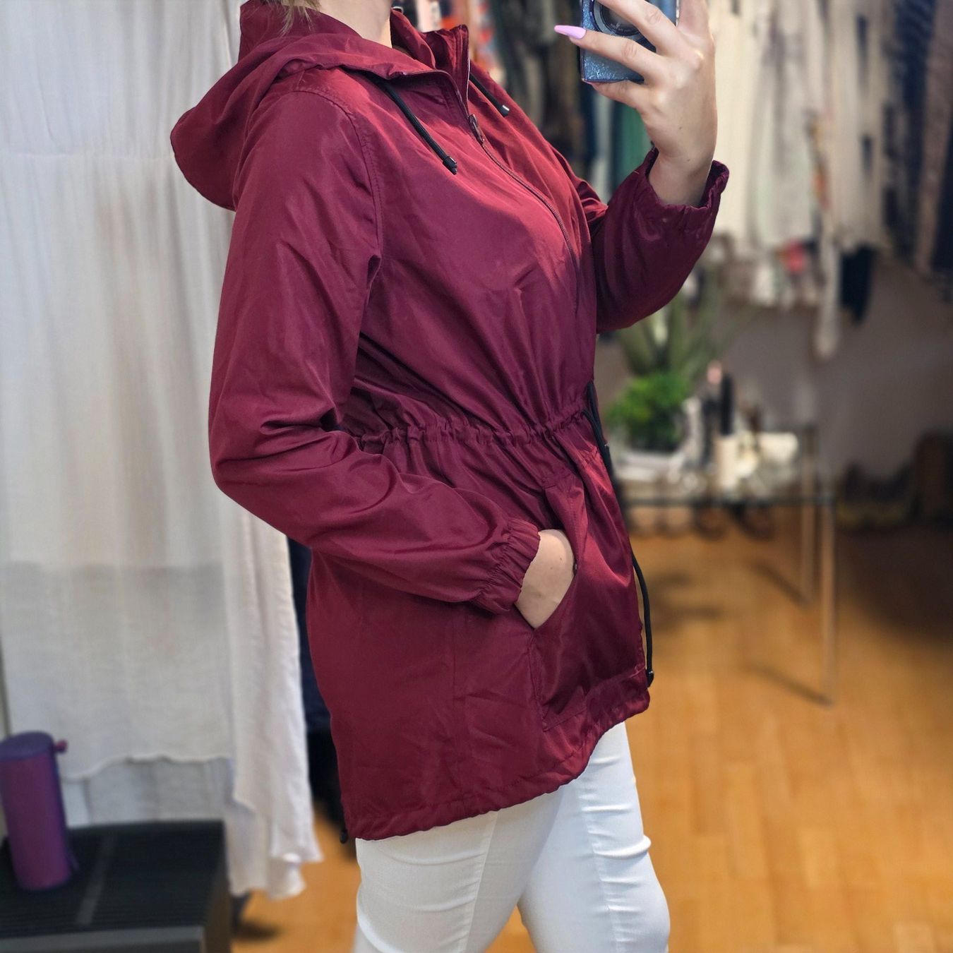 Primark Giacche: Primark Übergangsjacke Bordeaux Gr. S/M Leicht – Usato da Wald ZH venduto da CapLux 2