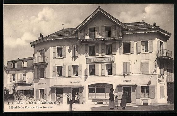 Ansichtskarten: Saint-Cergue, Hotel de la Poste et Bon A – Gebraucht aus Berlin von bartko-reher