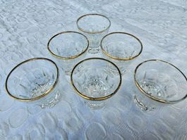 6er Set Glasli mit Goldrand, guter Zustand 🥃✨