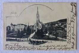 AK ZÜRICH - UNTERSTRASS, Kirche, Strassenpartie