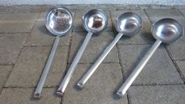 4 grosse chromstahl  kochlöfel