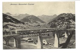 M.O.B. - Montreux - Simmental - Express  Bahn-Viadukt - 1912