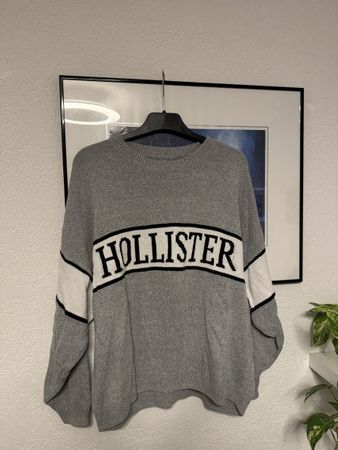 Hollister Strickpullover Grau/Weiss, Grösse L - Top Zustand!