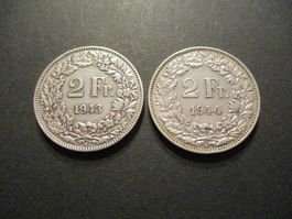 2 x 2.- Fr  1943+44  Pièces magnifiques Top du Top