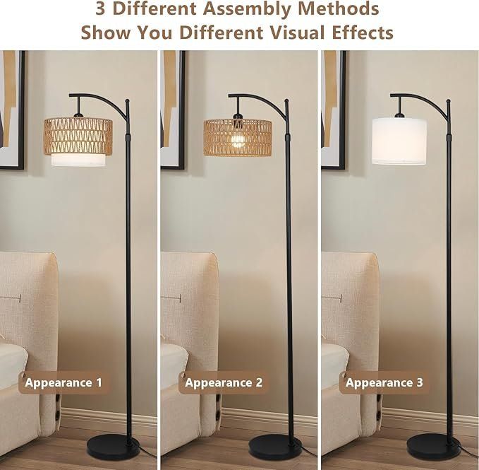 Lampade: Stehlampe Rattan Standleuchte Dimmbar Boho App-Steuerung – Nuovo e nell'imballaggio originale da Dörflingen venduto da Nixhub 4