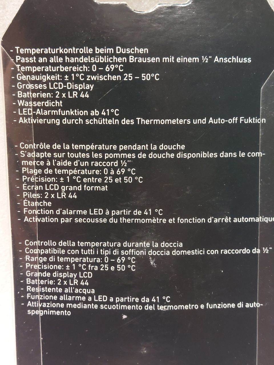Altro per la casa: Digitales Duschthermometer - Digital Shower Thermometer – Nuovo e nell'imballaggio originale da Pambio Noranco venduto da Pol69 2