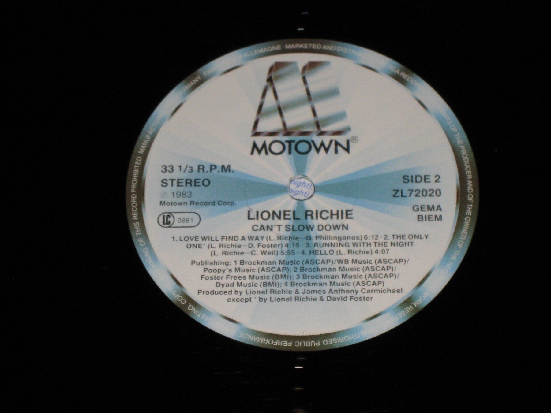 Dischi in vinile: LP - LIONEL RICHIE - CAN'T SLOW DOWN – Usato da Steckborn venduto da Quo7 3