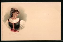 Litho Frau aus dem Kanton Tessin in Trac