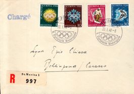 BELEG CHARGE OLYMPISCHE WINTERSPIELE 1948 ST. MORITZ - DI255