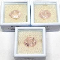 3x Morganites 12x10 mm - Valeur 315.- Fr