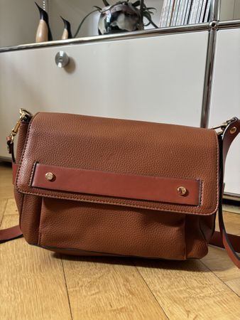 Tasche, warmes orange, Lederoptik