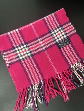 Écharpe laine carreaux rose femme