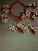 haarschmuck set,,,,6 teilig,,rot und beige