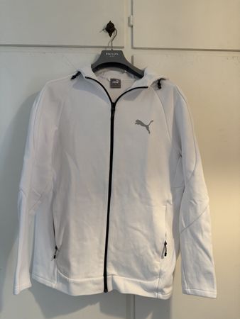 Felpa con cappuccio PUMA bianca taglia L usata, ottime condi