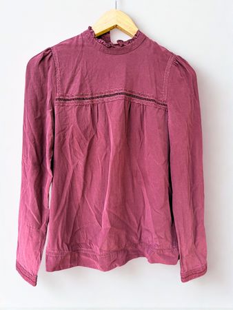 Blouse Sezane couleur bordeaux taille S