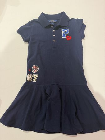 Polo Kleid Ralph Lauren blau mit Patches Grösse S