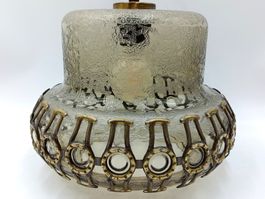Vintage Stuben Küchen Deckenlampe, Glas Metall retro