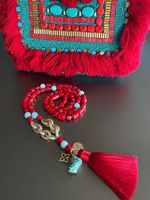 Set Kette Armband und Clutch echte Koralle