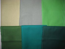 Baumwollstoffe grüne Farben 6 Reststücke!