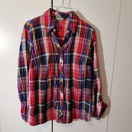 Langarm Bluse, bunt kariert, Gr. 42, Top Zustand, tolle Form
