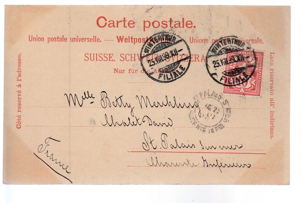 Cartoline postali: Winterthur   ZH    -    Stadthaus     um 1899 – Usato da Brig venduto da Valcards54 1