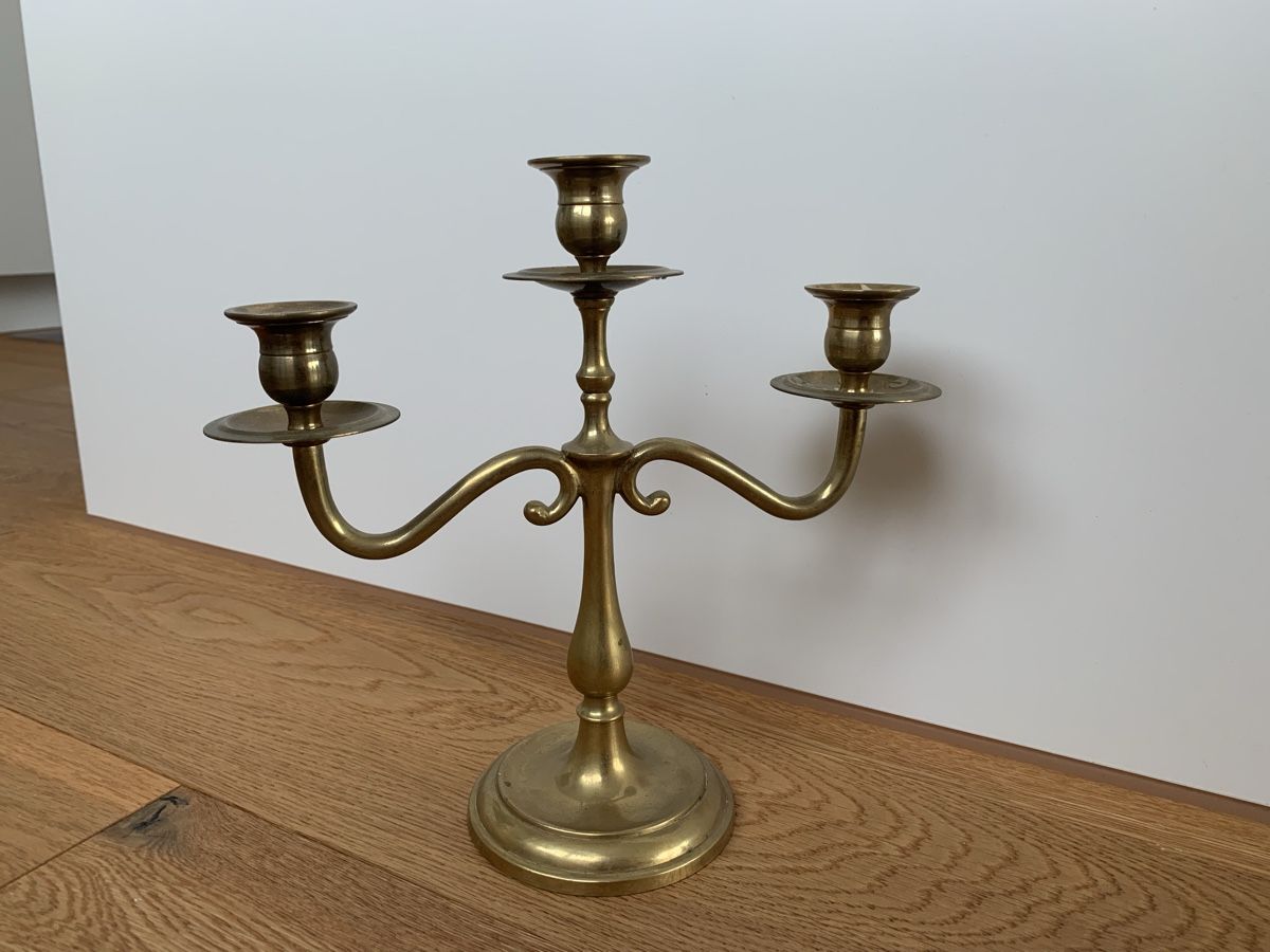 Kerzenständer: 3-armiger Kerzenständer aus Messing 24cm hoch – Gebraucht aus Willisau von son_lq7g 4