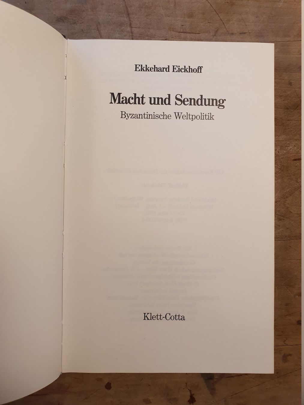 Libri: Macht und Sendung ekkehard Eickhoff Klett Cotta – Usato da Zürich venduto da loosebone 2