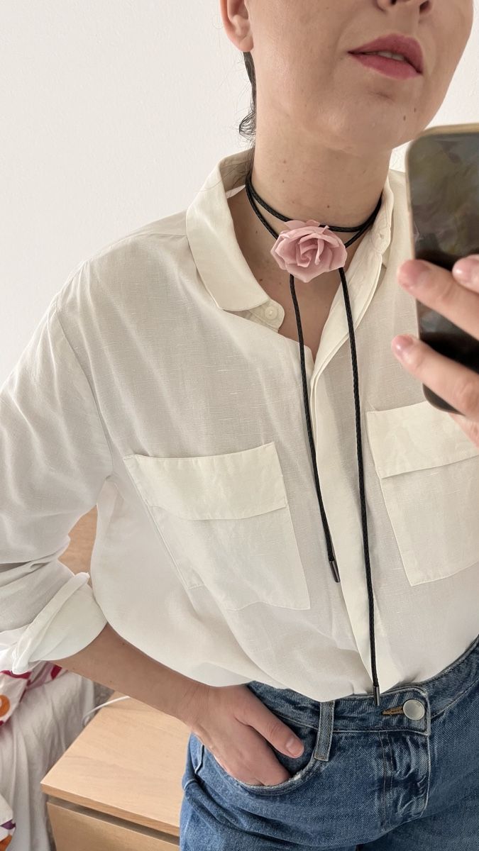 Ketten: NEW POWDER FLOWER LEATHER CHOKER – Neu (gemäss Beschreibung) aus Lugano von yul_fhg2