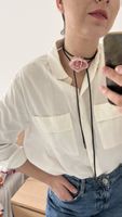NEW POWDER FLOWER LEATHER CHOKER