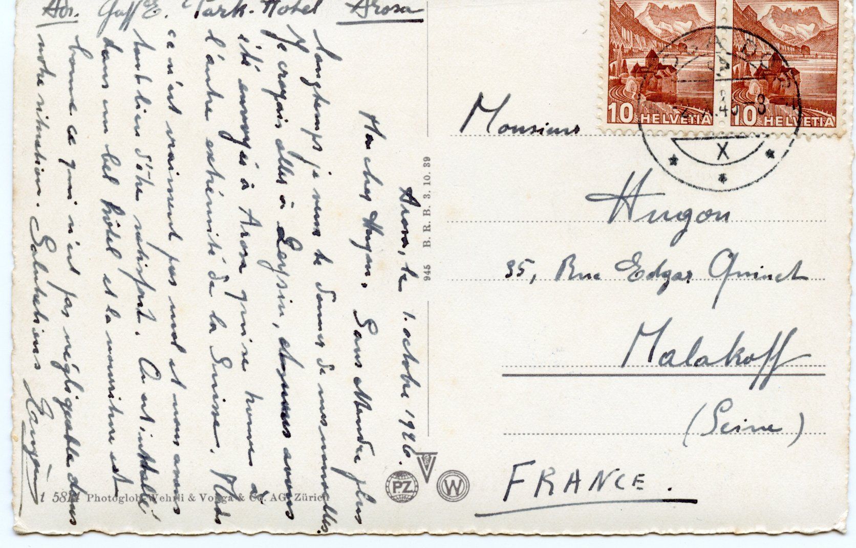 Cartoline postali: AK Arosa – Usato da Ruggell venduto da spalkur42 1
