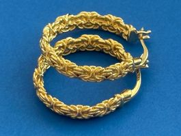 Luxus Elegante Creolen Ohrschmuck Ohrstecker Farbe Gold
