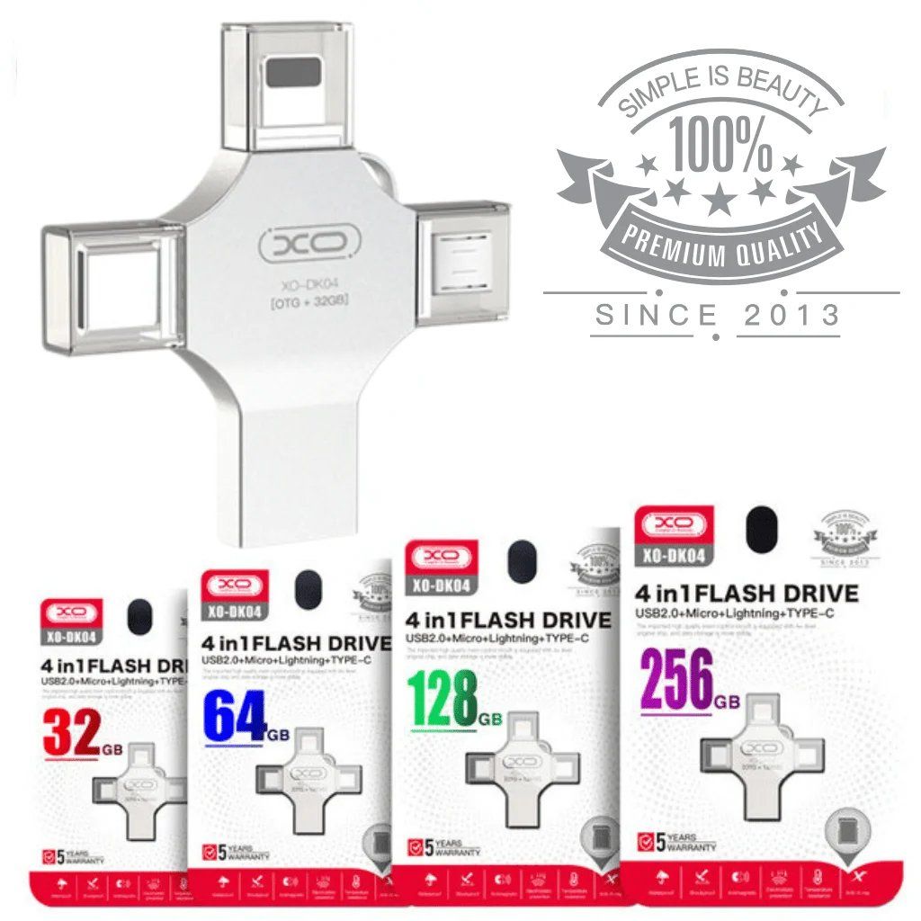 Chiavette USB: XO DK04 USB2.0 4-in-1 Lightning Flash-Disk – Nuovo e nell'imballaggio originale da mägenwil venduto da xostore.ch