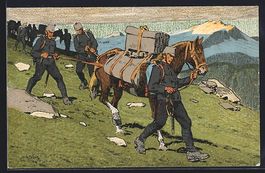 Carl Moos: schweizer Gebirgstruppen mit 