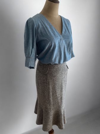 MaxMara Jupe Grau Gr. 40 – Wollrock Angora Max Mara