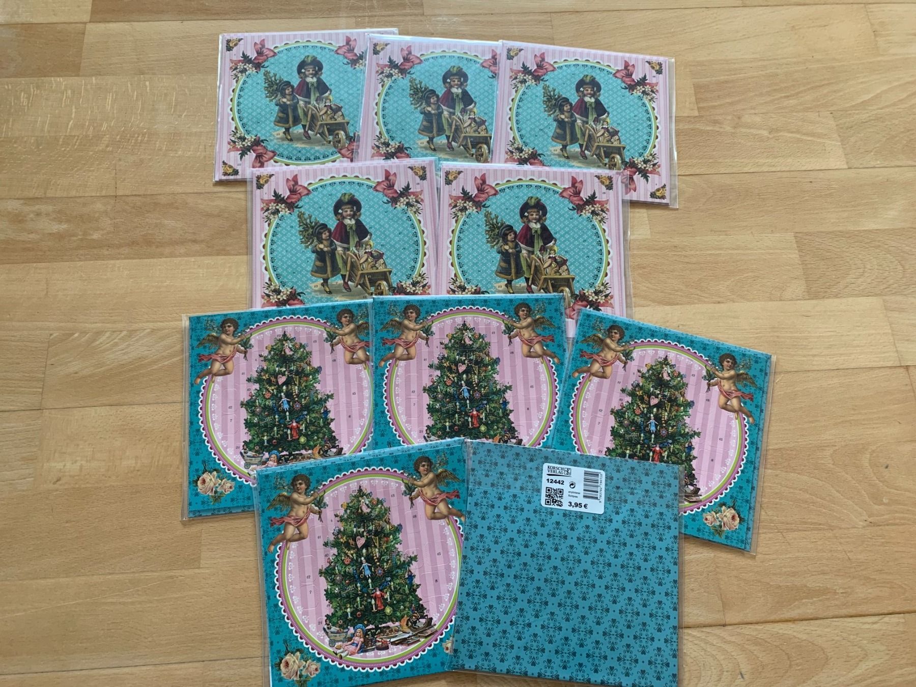 Kalender: 10 wunderschöne Advntskalender Karten, 17cm x 17cm – Neu und originalverpackt aus Worb von farben20zauber