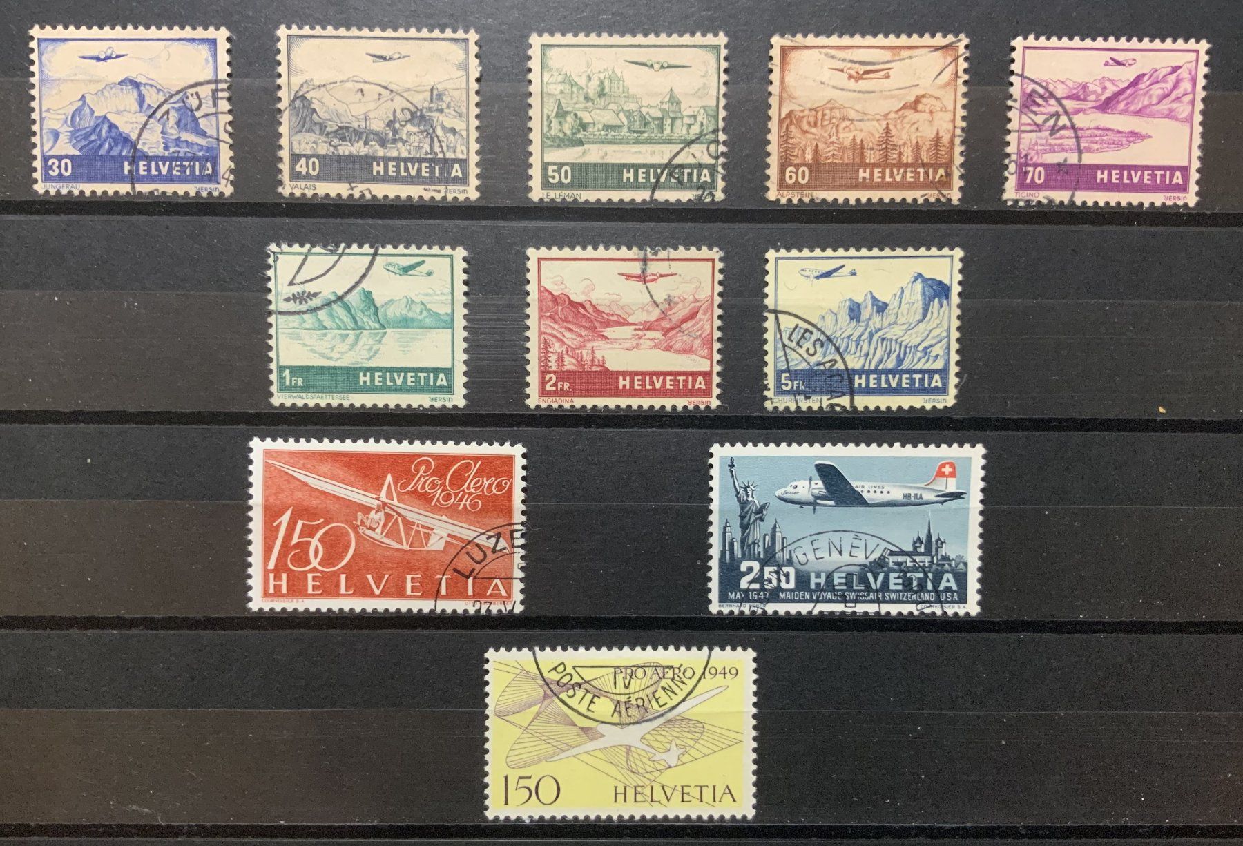 Tous les timbres: Kleines Flugpost Lot gestempelt – D'occasion à Füllinsdorf par Morchi