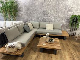 [NEU/VERPACKT] Garten Lounge Set Holz mit Polstern