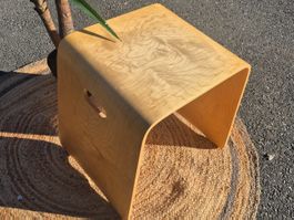 Tabouret vintage en bois courbé, design scandinave