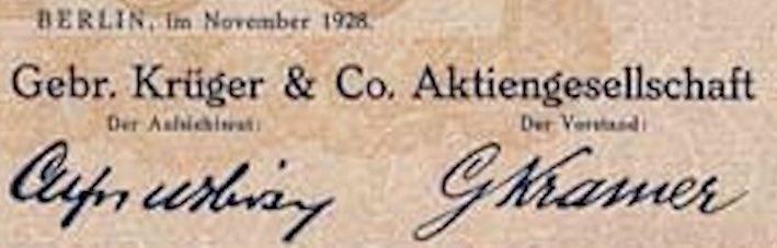 Documenti: Gebr. Krüger & Co AG, Berlin - 1928 – Usato da Solothurn venduto da Sgasche 1