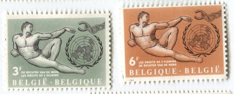 Tutti i francobolli: Briefmarken "Menschenrechte". Belgien – Nuovo e nell'imballaggio originale da Basel venduto da Butsch5